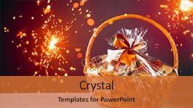  Presentation with festive - Presentation theme consisting of anniversary - gift basket with festive sparklers background and a red colored foreground