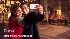  Presentation with young happy couple - Beautiful slides featuring anniversary - happy moments together happy young backdrop and a wine colored foreground