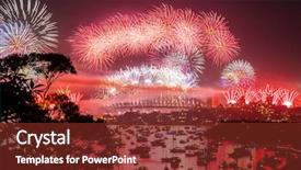  Presentation with firework - Amazing presentation design having anniversary - image of a new year's backdrop and a tawny brown colored foreground