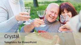  Presentation with birthday party - Cool new presentation design with anniversary - old friends at birthday party backdrop and a soft green colored foreground