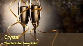  Presentation with new year streamer - Cool new presentation with anniversary - pair glass of champagne new backdrop and a tawny brown colored foreground