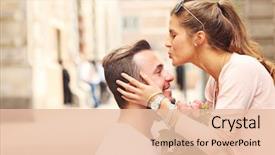  Presentation with romantic - Cool new slide set with anniversary - picture of a young romantic backdrop and a lemonade colored foreground