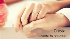  Presentation with wedding ring - Cool new PPT layouts with anniversary - picture of man and woman backdrop and a coral colored foreground