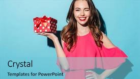  Presentation with anniversary blue - PPT theme with anniversary - portrait of a happy smiling background and a light blue colored foreground