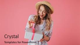  Presentation with summer - Amazing slides having anniversary - portrait of an excited young backdrop and a coral colored foreground