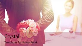  Presentation with anniversary - Presentation theme having anniversary - restaurant people celebration and holiday background and a coral colored foreground