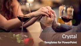  Presentation with night day - Beautiful slides featuring anniversary - romance at night restaurant backdrop and a coral colored foreground