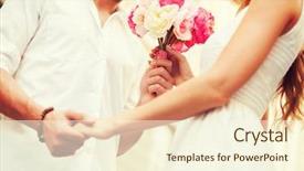  Presentation with summer flowers - Slide set featuring anniversary - summer holidays love relationship background and a cream colored foreground