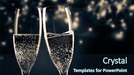  Presentation with new year - PPT layouts consisting of anniversary - two champagne glasses ready background and a navy blue colored foreground