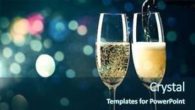  Presentation with new year - Slide deck with anniversary - two champagne glasses ready background and a navy blue colored foreground