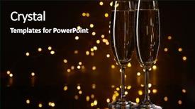  Presentation with led lights - Presentation theme with anniversary - two glasses of champagne background and a wine colored foreground