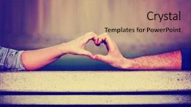  Presentation with shape heart - Presentation design featuring anniversary - two people making a heart background and a coral colored foreground