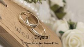 Presentation with wedding rings - Colorful theme enhanced with anniversary - wedding rings backdrop and a coral colored foreground