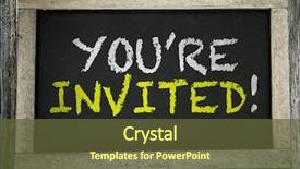  Presentation with school anniversary - Audience pleasing PPT theme consisting of school anniversary - you're invited written on chalkboard backdrop and a tawny brown colored foreground