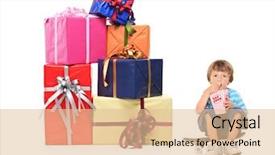  Presentation with award - Cool new PPT layouts with anniversary award - boy eating a popcorn backdrop and a  colored foreground