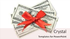  Presentation with lines red and white - PPT layouts having anniversary award - dollars with red bow isolated background and a lemonade colored foreground