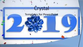  Presentation with 2019 - Beautiful slides featuring anniversary award - flying colours against 2019 backdrop and a light blue colored foreground