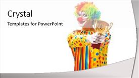  Presentation with respiratory system male anatomy - Presentation theme enhanced with anniversary award - male clown isolated on white background and a white colored foreground