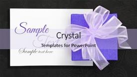  Presentation with gift ribbon - PPT layouts consisting of anniversary invitation - purple gift box with ribbon background and a light blue colored foreground