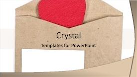  Presentation with envelope - Cool new PPT theme with anniversary invitation - red heart in opened envelope backdrop and a lemonade colored foreground