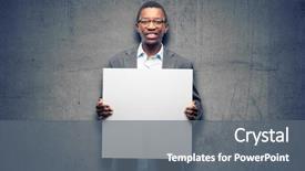  Presentation with announcement - PPT layouts with annouancement card - african black man wearing jacket background and a gray colored foreground