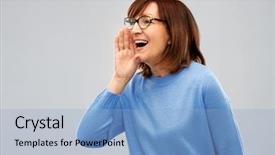  Presentation with announcement - Slides having announce - announcement and old people concept background and a light blue colored foreground