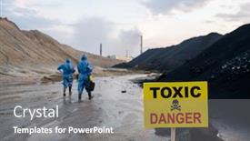  Presentation with toxic - Colorful presentation design enhanced with announcement-about-toxic-and-dangerous backdrop and a gray colored foreground