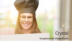  Presentation with cook chef - Theme featuring announcement big paper billboard background and a coral colored foreground
