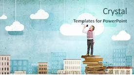  Presentation with emotionally overwhelmed - Beautiful slide set featuring announcement books - little sweet boy screaming emotionally backdrop and a cool aqua colored foreground