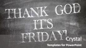  Presentation with thank god - Slides consisting of date announcment - thank god it's friday written background and a gray colored foreground