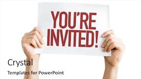  Presentation with monarch butterfly isolated on white - Amazing slides having date announcment - you're invited placard isolated backdrop and a white colored foreground