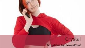  Presentation with teen girl - Slide deck with annoyance-upset-teen-girl-listening background and a red colored foreground