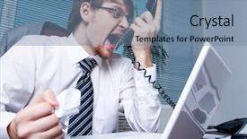  Presentation with best boss ever - Cool new slide deck with annoyed boss losing his temper backdrop and a seafoam green colored foreground