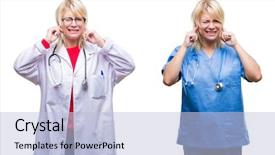  Presentation with nurse - Slides having annoyed expression for the noise background and a  colored foreground