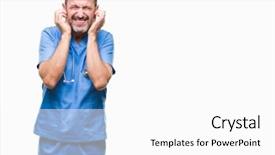  Presentation with medical concept - PPT theme enhanced with annoyed expression for the noise background and a white colored foreground