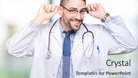  Presentation with old wite man and his music - Audience pleasing slide set consisting of annoyed expression for the noise backdrop and a  colored foreground