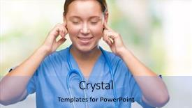  Presentation with medical concept - Slide deck consisting of annoyed expression for the noise background and a  colored foreground