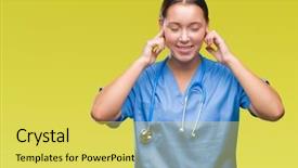  Presentation with medical concept - PPT theme with annoyed expression for the noise background and a  colored foreground