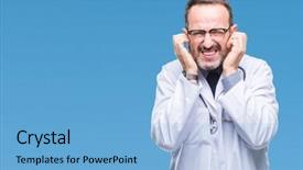  Presentation with medical concept - Slides having annoyed expression for the noise background and a light blue colored foreground