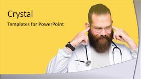  Presentation with being new doctor - Amazing slide set having annoyed expression for the noise backdrop and a  colored foreground