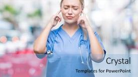  Presentation with deaf - Presentation theme with annoyed expression for the noise background and a  colored foreground