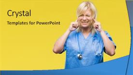  Presentation with autoimmune disease medical concept - Slide deck consisting of annoyed expression for the noise background and a  colored foreground