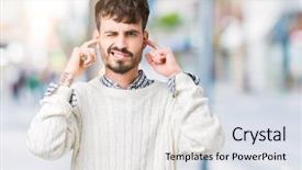  Presentation with winter - Slides having annoyed expression for the noise background and a white colored foreground