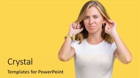  Presentation with deaf - Beautiful presentation design featuring annoyed expression for the noise backdrop and a yellow colored foreground
