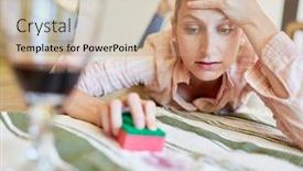  Presentation with red carpet - Beautiful theme featuring annoyed-housewife-removes-red-wine backdrop and a coral colored foreground