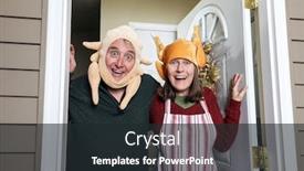  Presentation with turkey - PPT theme with annoying-in-laws-wearing-turkey background and a wine colored foreground