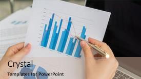  Presentation with financial - PPT layouts having annual accounts - business woman hand with financial background and a coral colored foreground