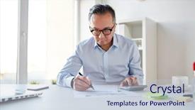  Presentation with business programming code abstract technology - Theme enhanced with annual audit - business people paperwork and technology background and a lemonade colored foreground