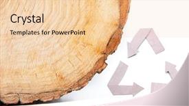 Presentation with recycle - Slide deck featuring annual cycle - close-up wooden cut and paper background and a lemonade colored foreground