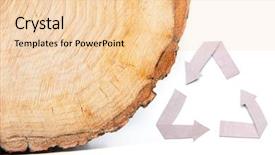  Presentation with recycle - Beautiful presentation design featuring annual cycle - close-up wooden cut and paper backdrop and a lemonade colored foreground